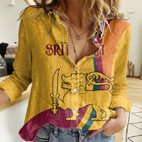 Sri Lanka National Day Women Casual Shirt The Lion Passant With Ketayam Wood Art - Wonder Print Shop