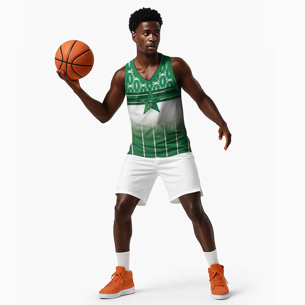 World Football Morocco Custom Basketball Jersey 1994 Away Retro Green Jersey - Wonder Print Shop