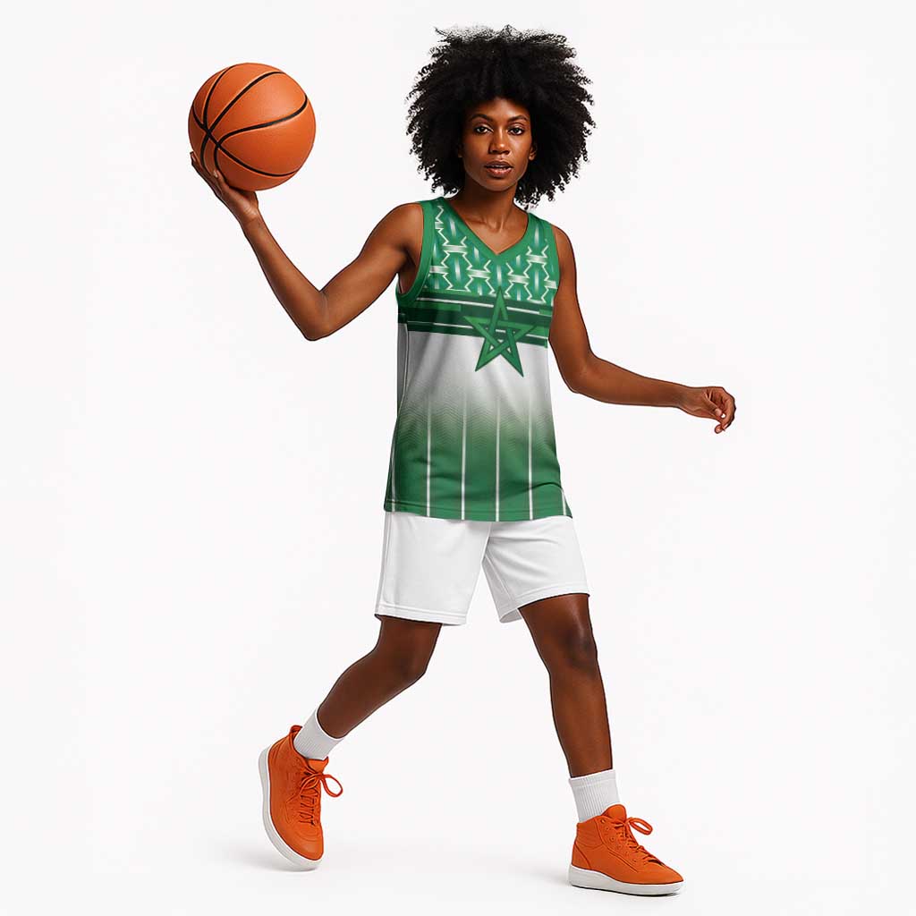World Football Morocco Custom Basketball Jersey 1994 Away Retro Green Jersey - Wonder Print Shop