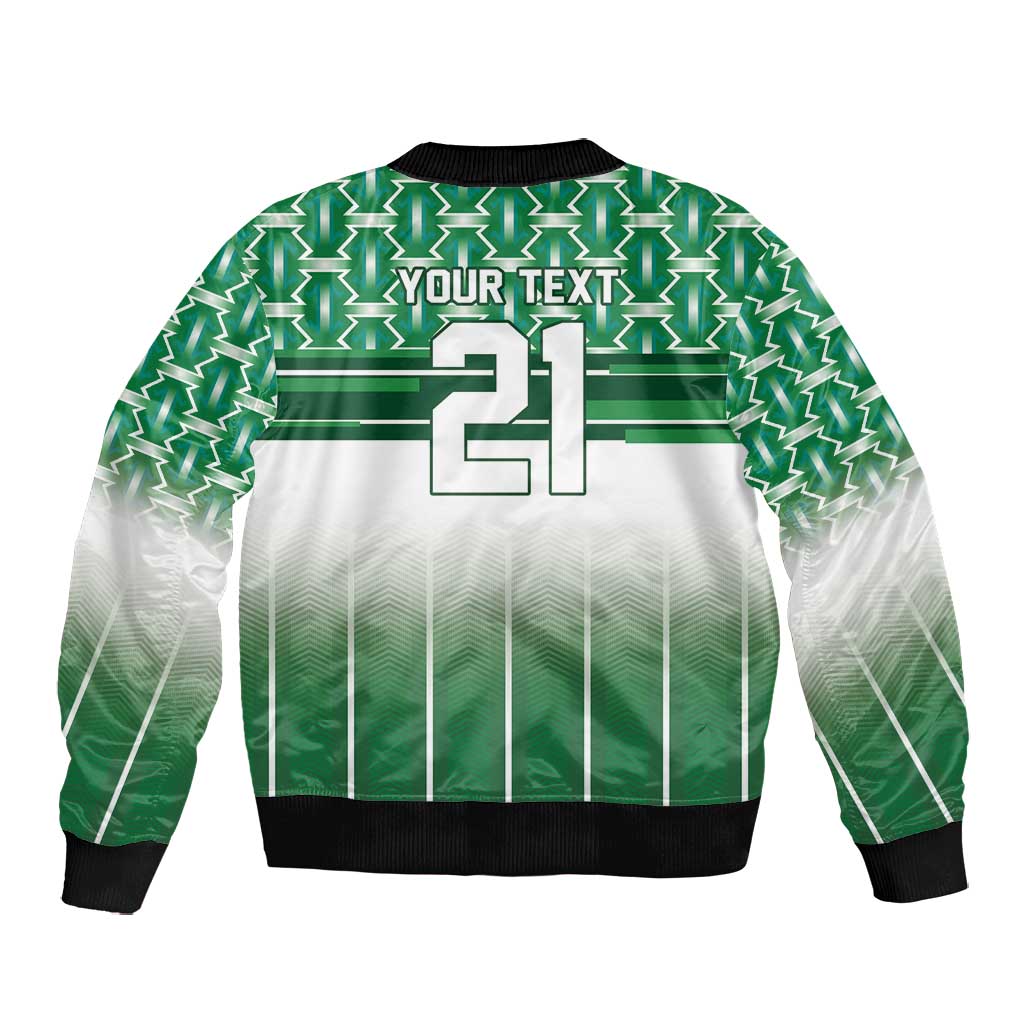 World Football Morocco Custom Bomber Jacket 1994 Away Retro Green Jersey - Wonder Print Shop