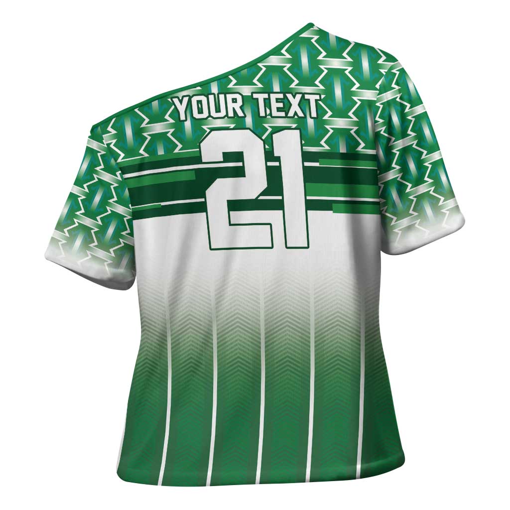 World Football Morocco Custom Cross Shoulder Shirt 1994 Away Retro Green Jersey - Wonder Print Shop