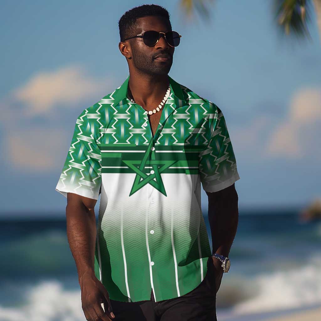 World Football Morocco Custom Hawaiian Shirt 1994 Away Retro Green Jersey - Wonder Print Shop