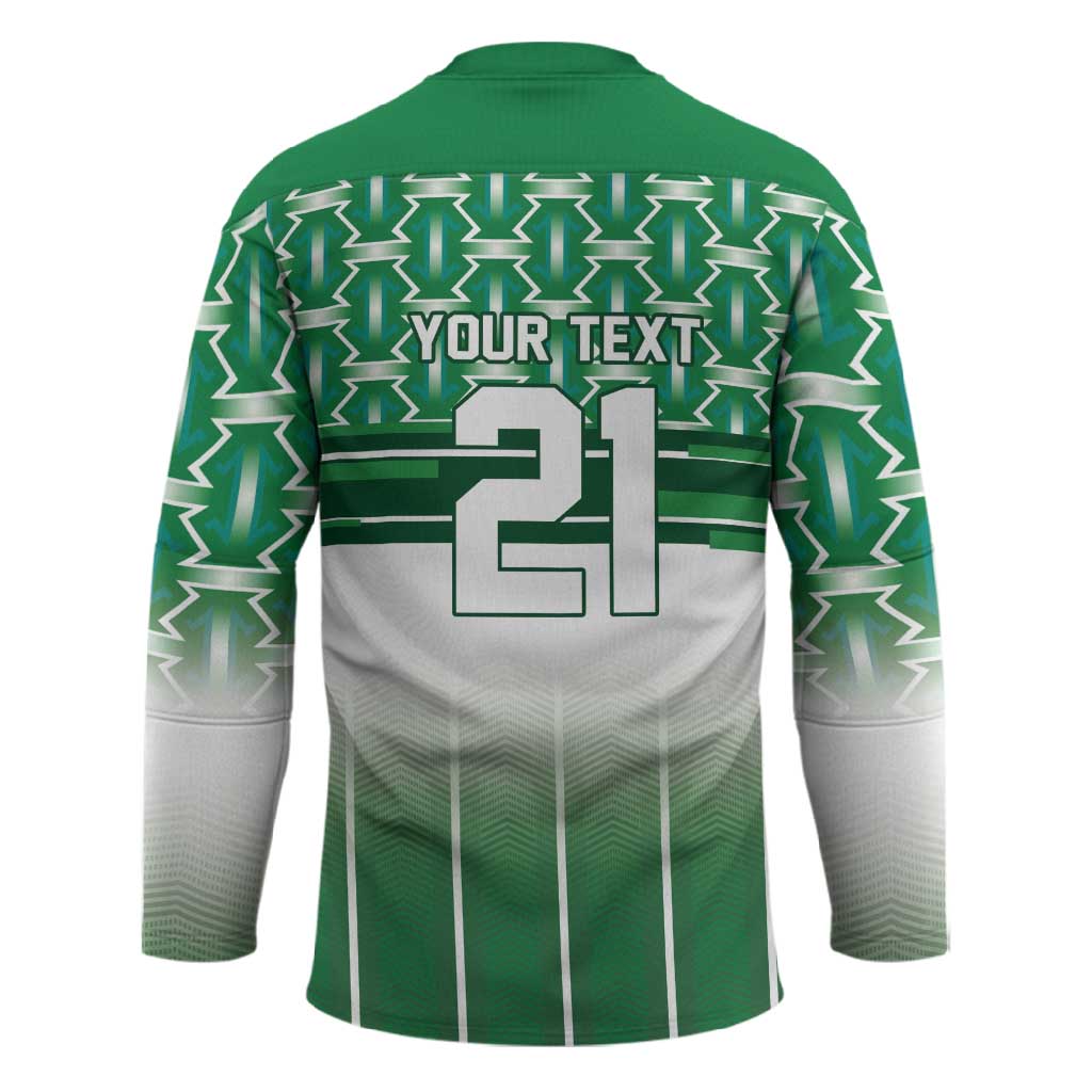 World Football Morocco Custom Hockey Jersey 1994 Away Retro Green Jersey - Wonder Print Shop