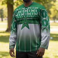 World Football Morocco Custom Hockey Jersey 1994 Away Retro Green Jersey - Wonder Print Shop