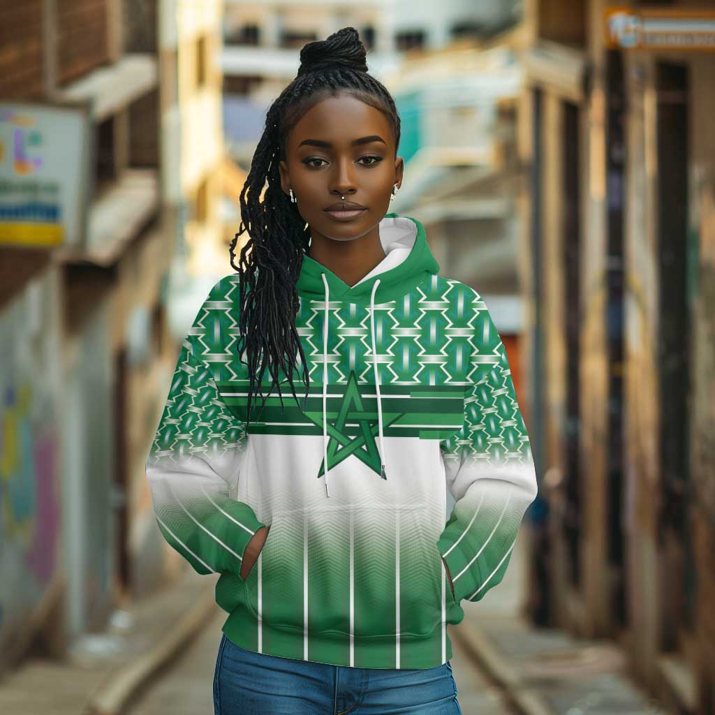 World Football Morocco Custom Hoodie 1994 Away Retro Green Jersey - Wonder Print Shop