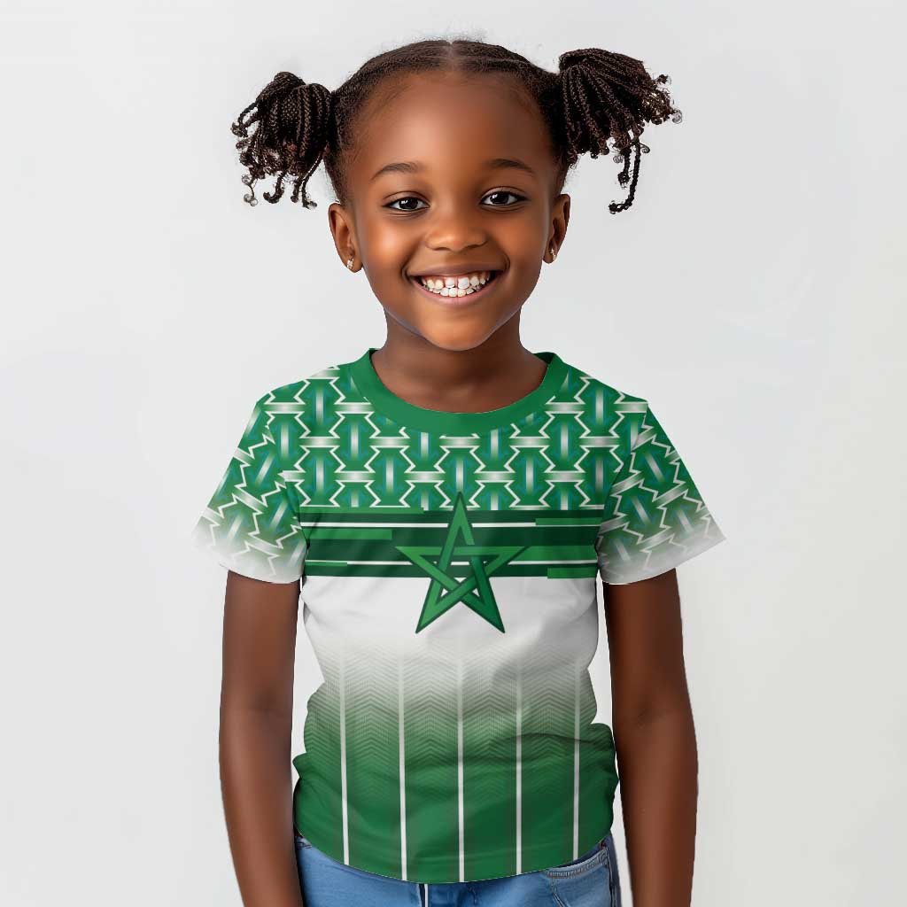 World Football Morocco Custom Kid T shirt 1994 Away Retro Green Jersey - Wonder Print Shop