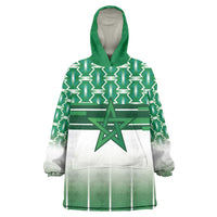 World Football Morocco Custom Kid Wearable Blanket Hoodie 1994 Away Retro Green Jersey - Wonder Print Shop