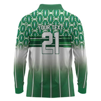 World Football Morocco Custom Long Sleeve Polo Shirt 1994 Away Retro Green Jersey - Wonder Print Shop