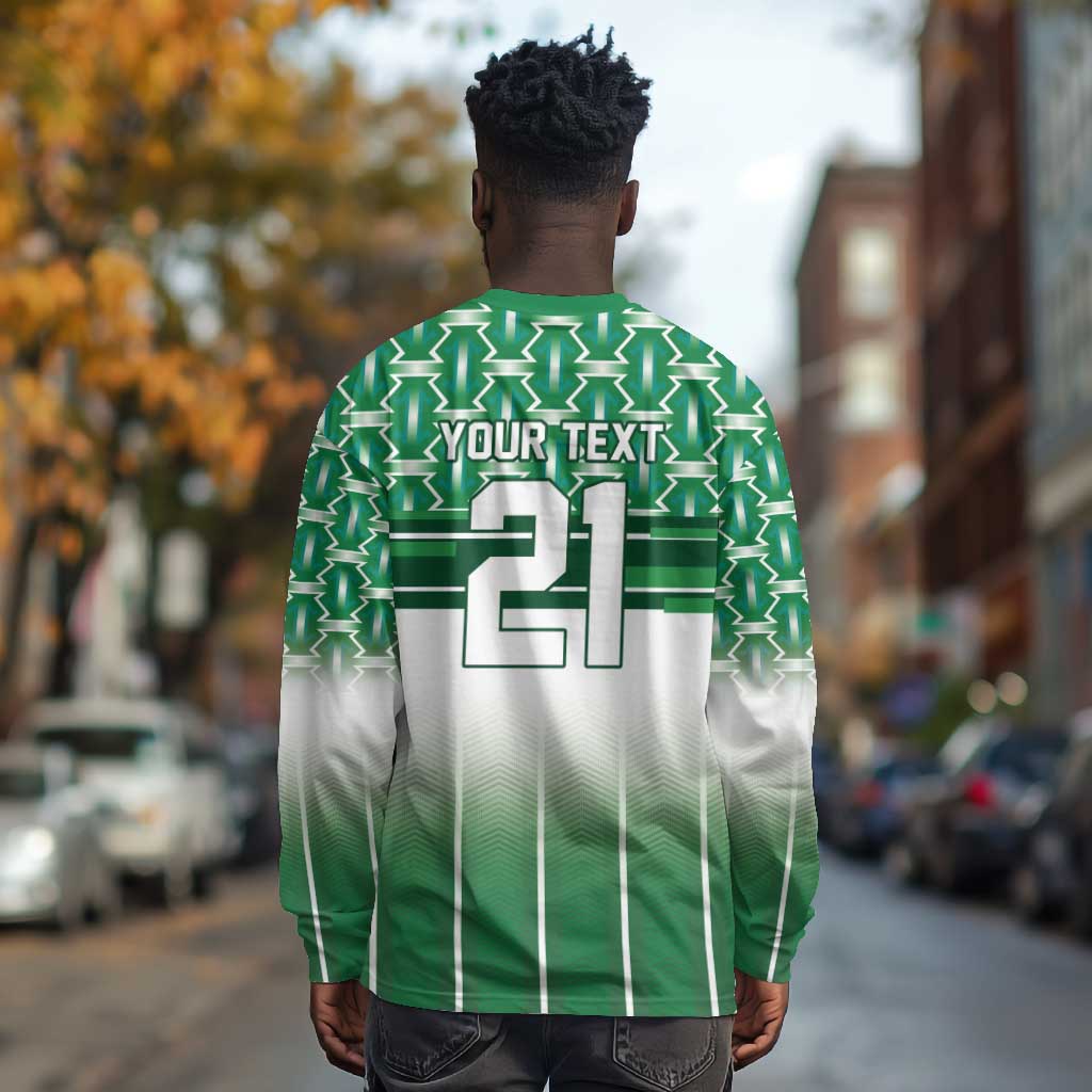 World Football Morocco Custom Long Sleeve Shirt 1994 Away Retro Green Jersey - Wonder Print Shop