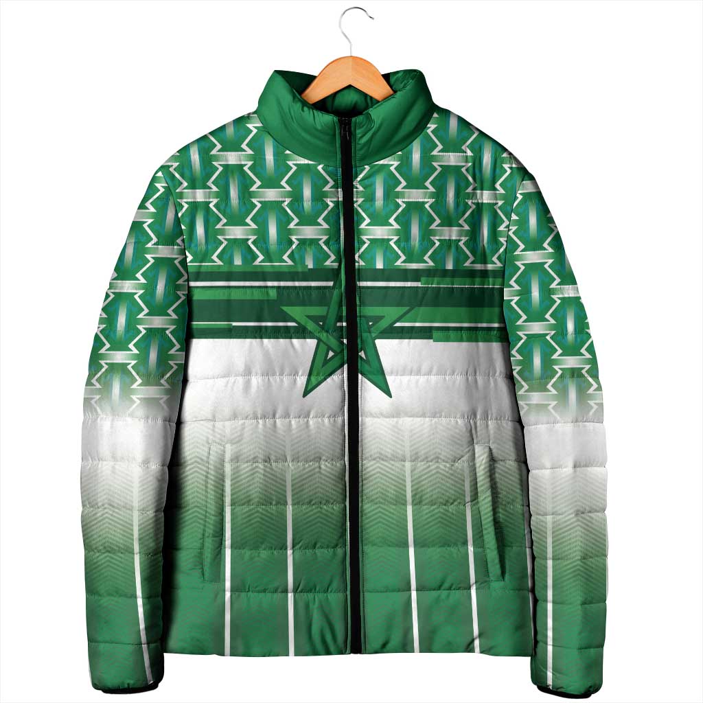 World Football Morocco Custom Padded Jacket 1994 Away Retro Green Jersey - Wonder Print Shop