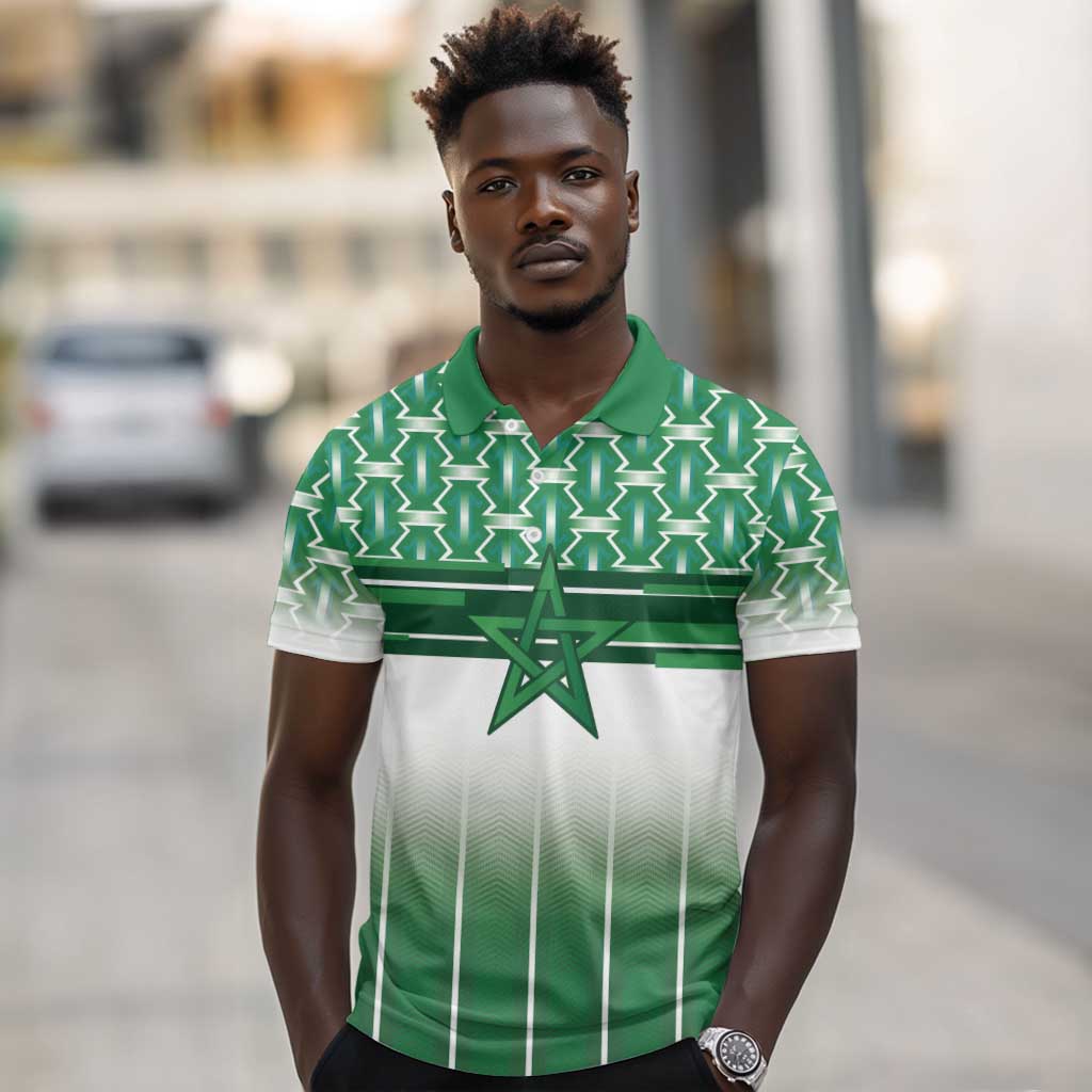 World Football Morocco Custom Polo Shirt 1994 Away Retro Green Jersey - Wonder Print Shop