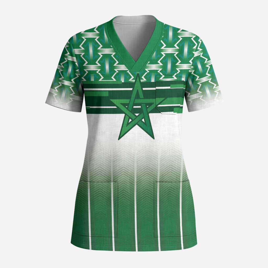 World Football Morocco Custom Scrub Top 1994 Away Retro Green Jersey - Wonder Print Shop