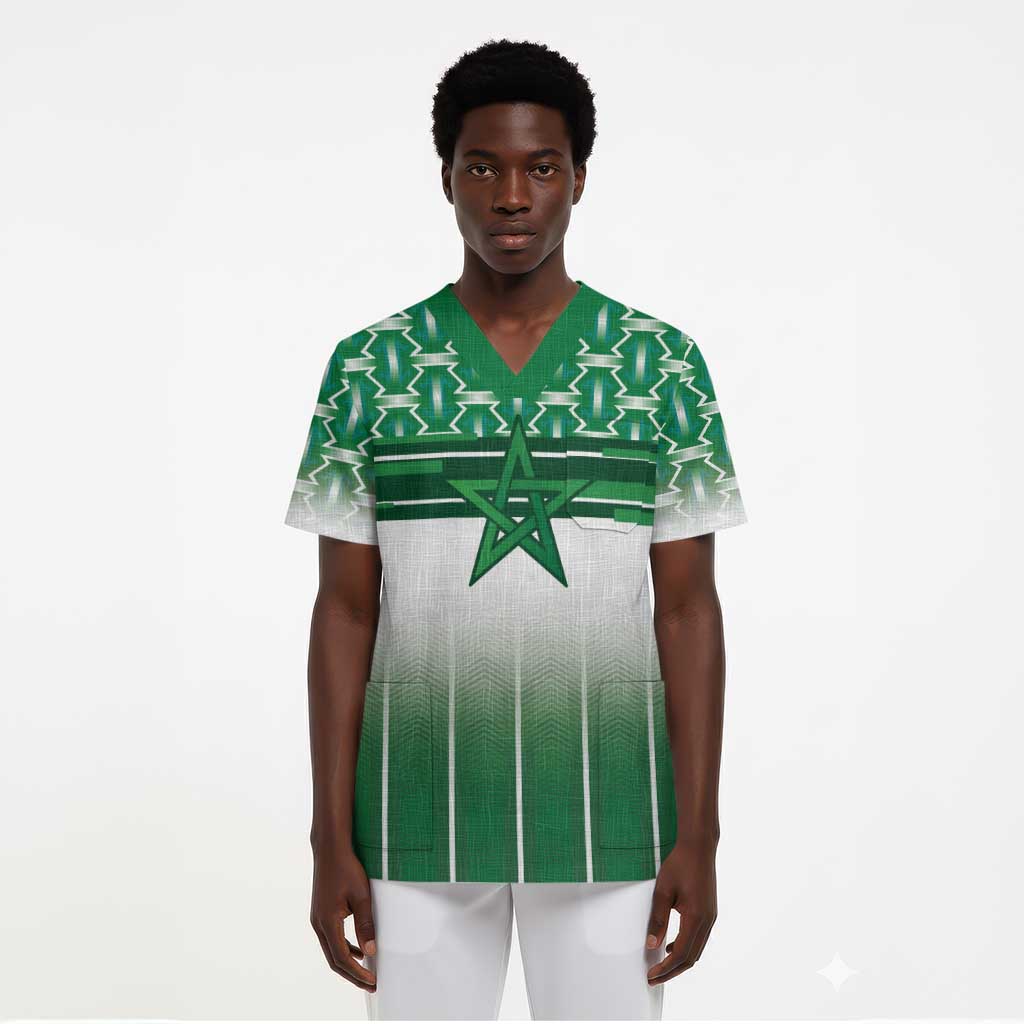 World Football Morocco Custom Scrub Top 1994 Away Retro Green Jersey - Wonder Print Shop
