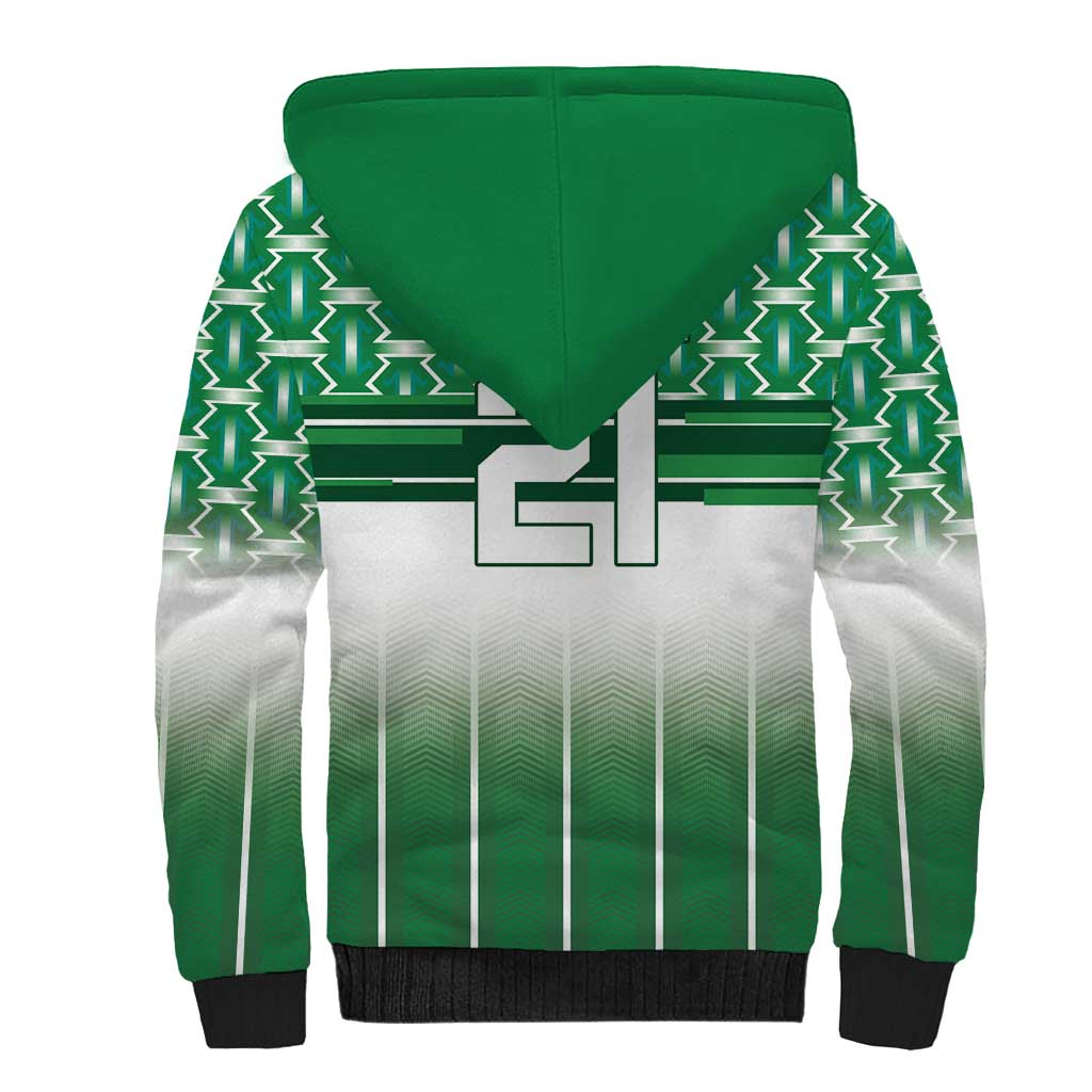 World Football Morocco Custom Sherpa Hoodie 1994 Away Retro Green Jersey - Wonder Print Shop