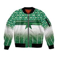 World Football Morocco Custom Sleeve Zip Bomber Jacket 1994 Away Retro Green Jersey - Wonder Print Shop