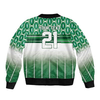 World Football Morocco Custom Sleeve Zip Bomber Jacket 1994 Away Retro Green Jersey - Wonder Print Shop