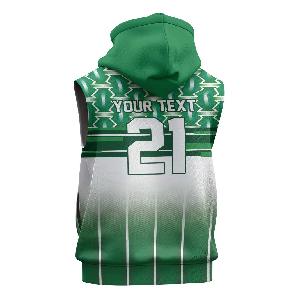 World Football Morocco Custom Sleeveless Hoodie 1994 Away Retro Green Jersey - Wonder Print Shop