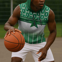 World Football Morocco Custom Sleeveless Hoodie 1994 Away Retro Green Jersey - Wonder Print Shop