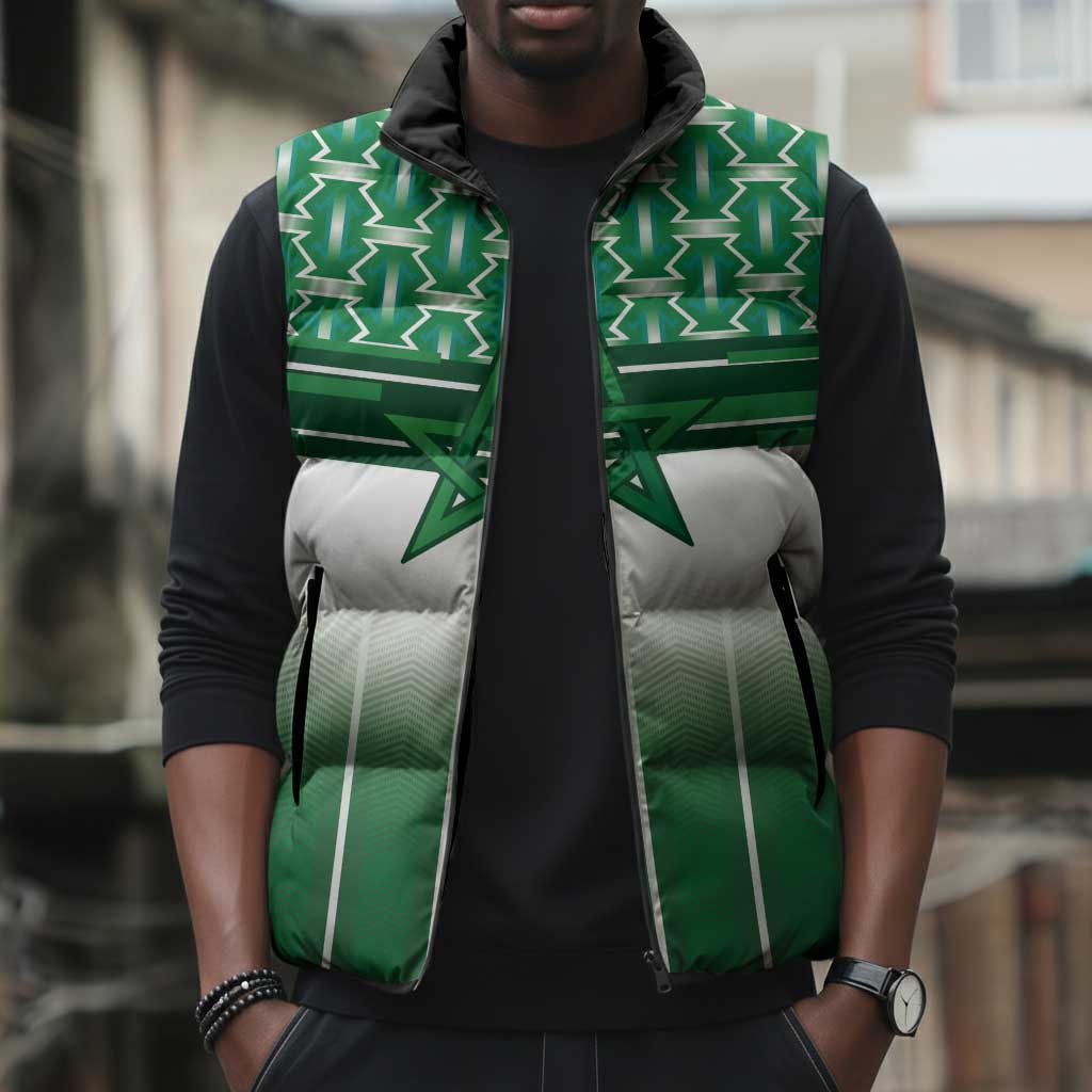 World Football Morocco Custom Sleeveless Puffer Jacket 1994 Away Retro Green Jersey - Wonder Print Shop