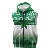 World Football Morocco Custom Sleeveless Zip Hoodie 1994 Away Retro Green Jersey - Wonder Print Shop