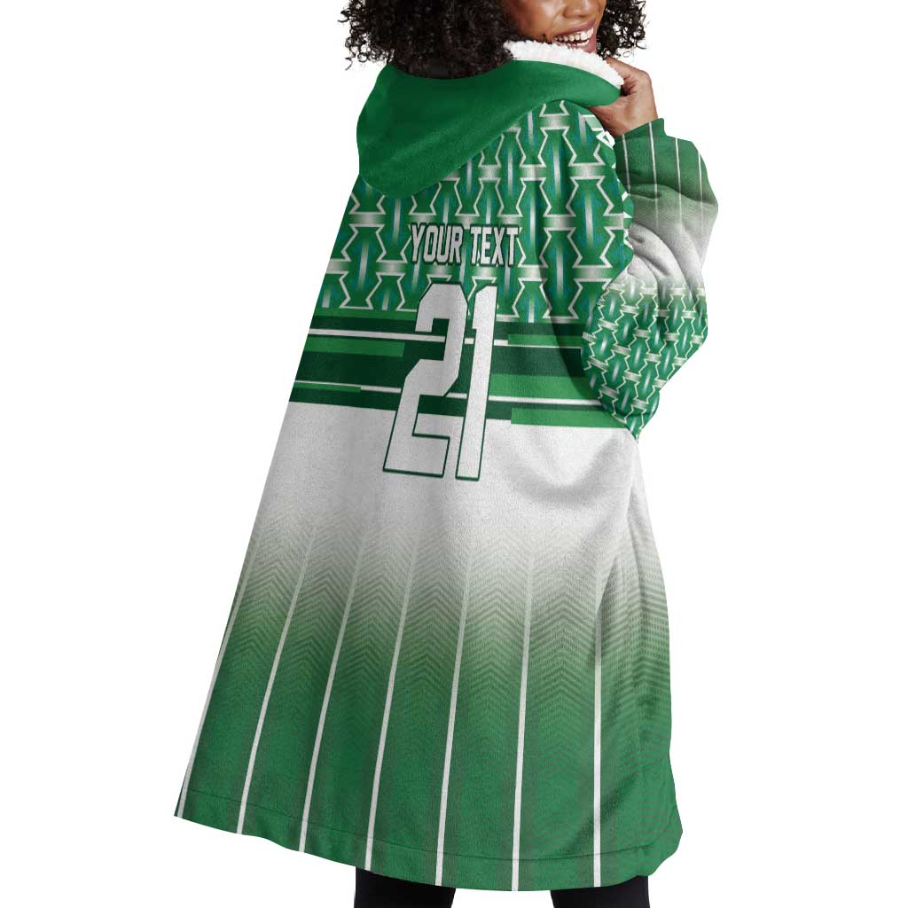 World Football Morocco Custom Wearable Blanket Hoodie 1994 Away Retro Green Jersey - Wonder Print Shop