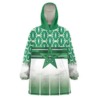 World Football Morocco Custom Wearable Blanket Hoodie 1994 Away Retro Green Jersey - Wonder Print Shop