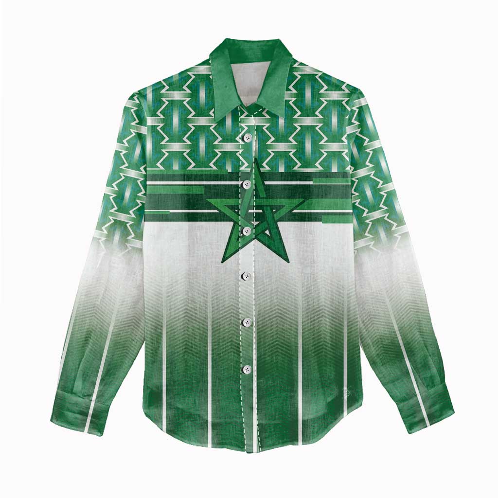 World Football Morocco Custom Women Casual Shirt 1994 Away Retro Green Jersey - Wonder Print Shop