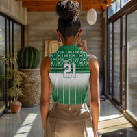 World Football Morocco Custom Women Sleeveless Polo Shirt 1994 Away Retro Green Jersey - Wonder Print Shop