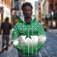World Football Morocco Custom Zip Hoodie 1994 Away Retro Green Jersey - Wonder Print Shop