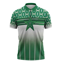 World Football Morocco Custom Zipper Polo Shirt 1994 Away Retro Green Jersey - Wonder Print Shop