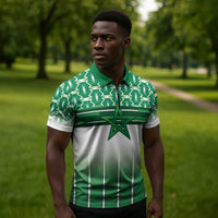 World Football Morocco Custom Zipper Polo Shirt 1994 Away Retro Green Jersey - Wonder Print Shop