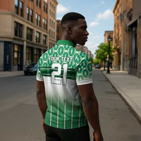 World Football Morocco Custom Zipper Polo Shirt 1994 Away Retro Green Jersey - Wonder Print Shop
