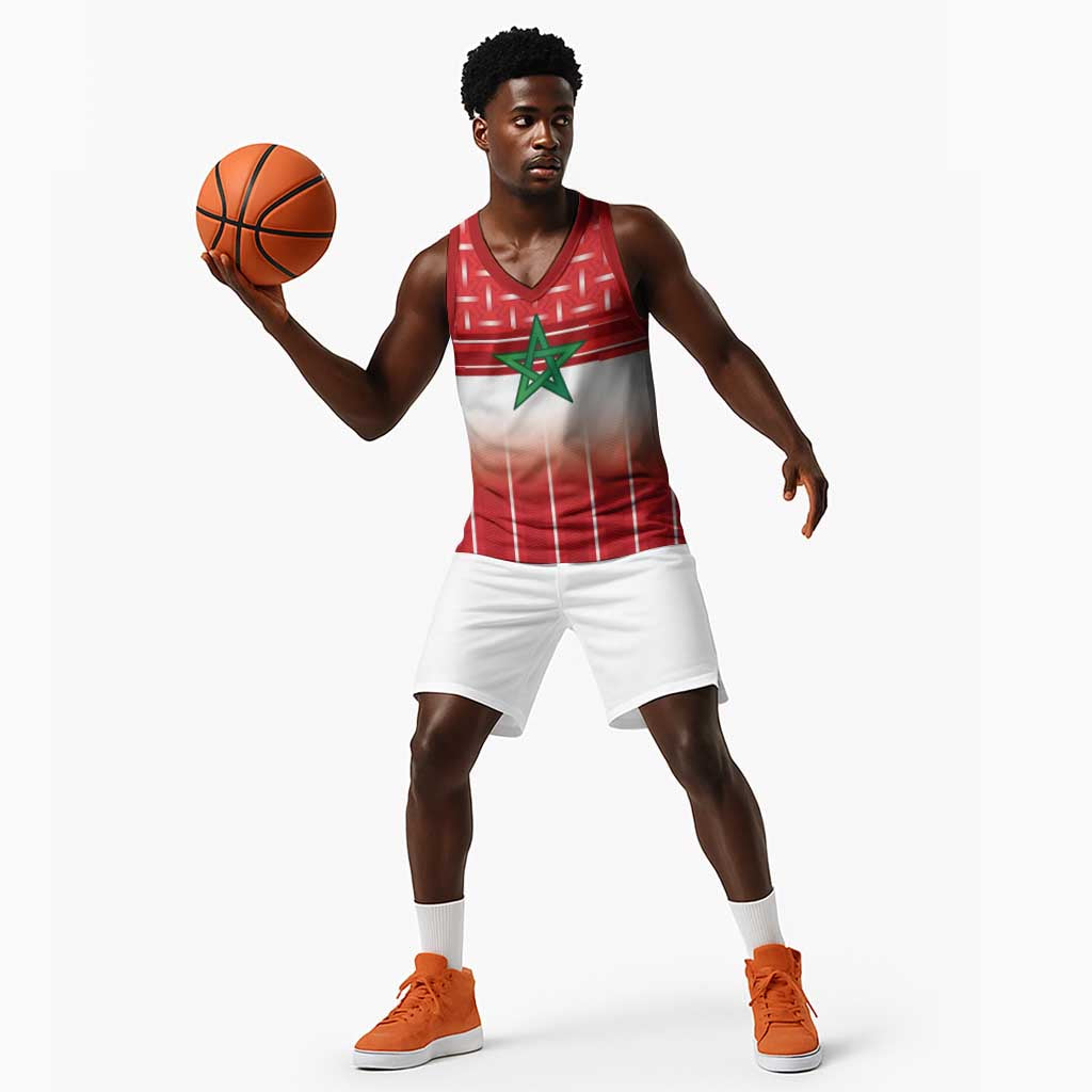 World Football Morocco Custom Basketball Jersey 1994 Away Retro Red Jersey - Wonder Print Shop