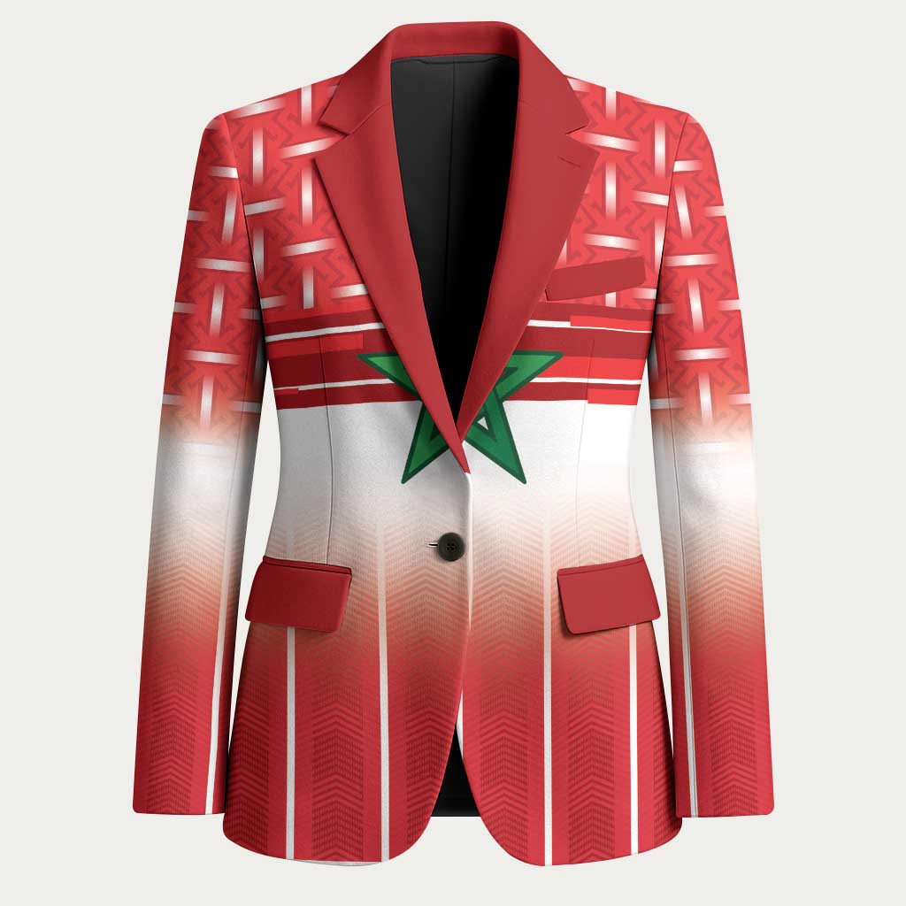World Football Morocco Custom Blazer 1994 Away Retro Red Jersey - Wonder Print Shop