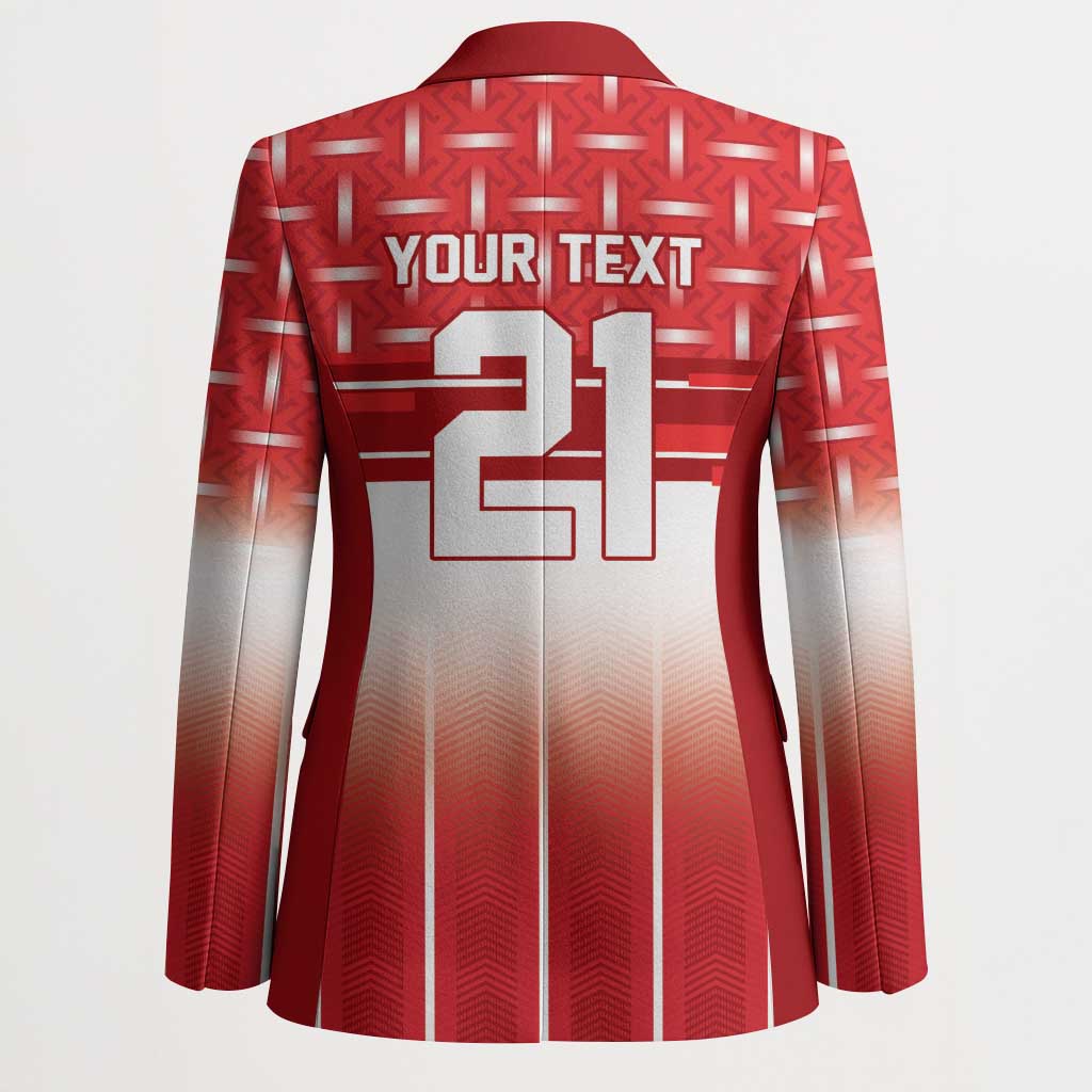 World Football Morocco Custom Blazer 1994 Away Retro Red Jersey - Wonder Print Shop