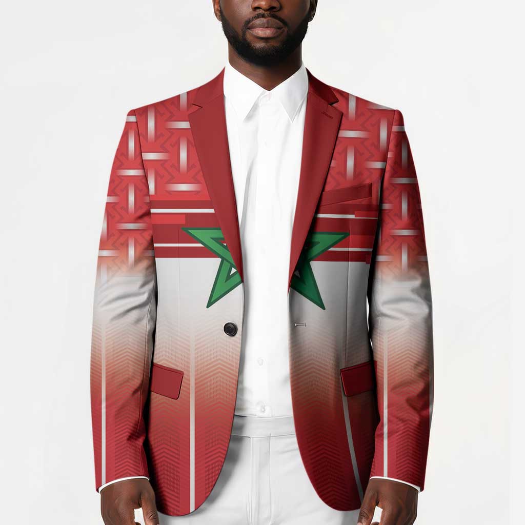 World Football Morocco Custom Blazer 1994 Away Retro Red Jersey - Wonder Print Shop