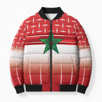 World Football Morocco Custom Bomber Puffer Jacket 1994 Away Retro Red Jersey - Wonder Print Shop