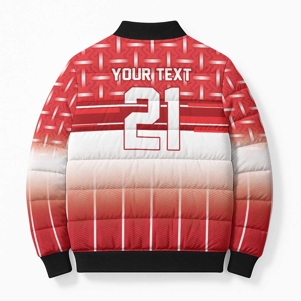 World Football Morocco Custom Bomber Puffer Jacket 1994 Away Retro Red Jersey - Wonder Print Shop