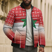 World Football Morocco Custom Bomber Puffer Jacket 1994 Away Retro Red Jersey - Wonder Print Shop