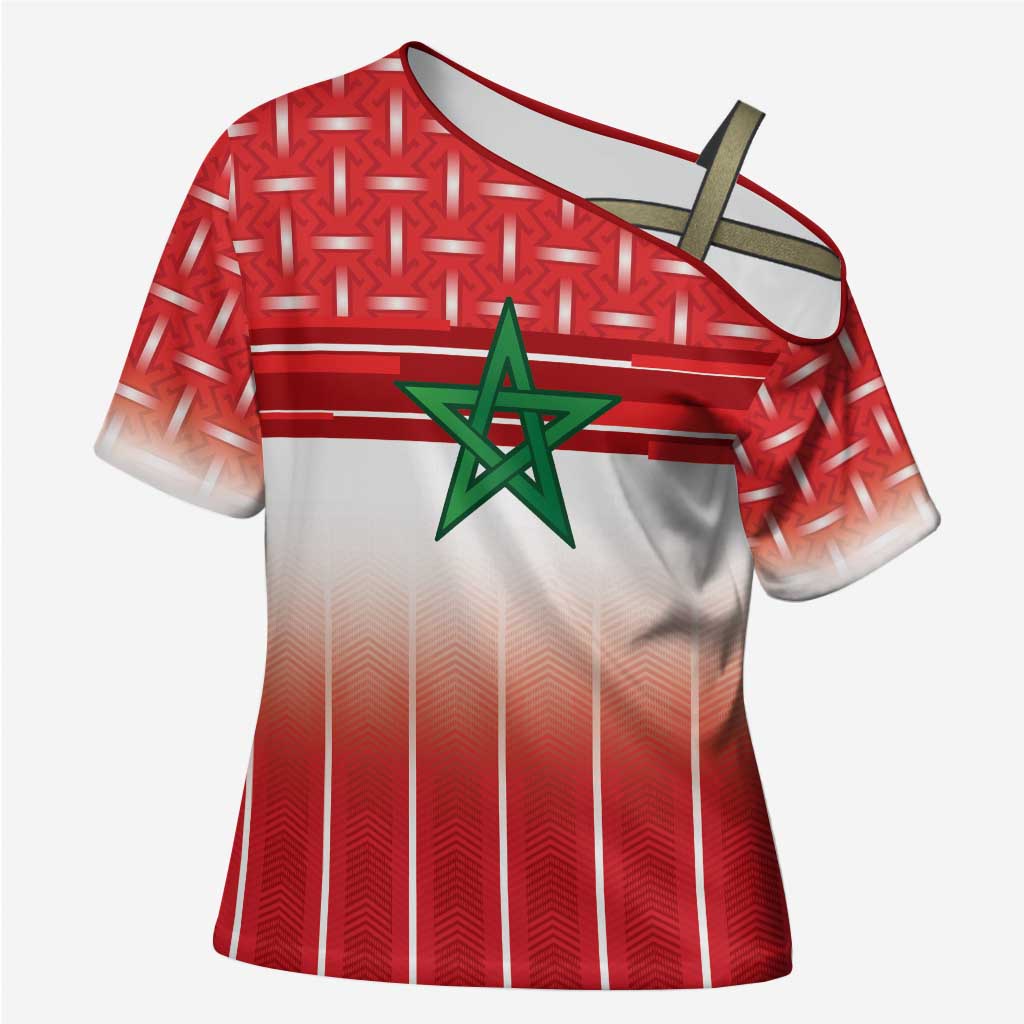 World Football Morocco Custom Cross Shoulder Shirt 1994 Away Retro Red Jersey - Wonder Print Shop