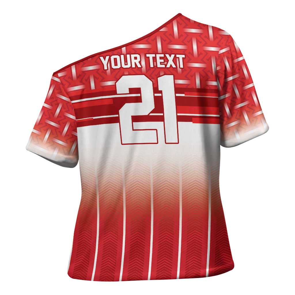 World Football Morocco Custom Cross Shoulder Shirt 1994 Away Retro Red Jersey - Wonder Print Shop