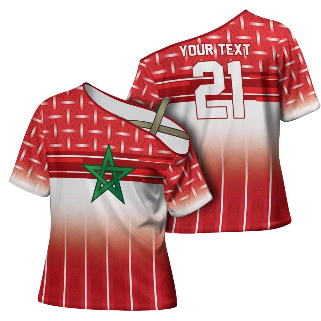 World Football Morocco Custom Cross Shoulder Shirt 1994 Away Retro Red Jersey - Wonder Print Shop