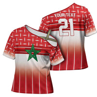 World Football Morocco Custom Cross Shoulder Shirt 1994 Away Retro Red Jersey - Wonder Print Shop