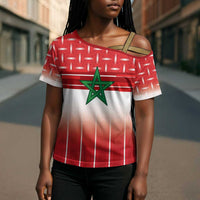 World Football Morocco Custom Cross Shoulder Shirt 1994 Away Retro Red Jersey - Wonder Print Shop