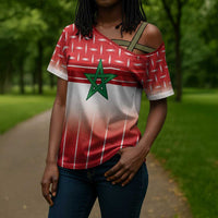 World Football Morocco Custom Cross Shoulder Shirt 1994 Away Retro Red Jersey - Wonder Print Shop