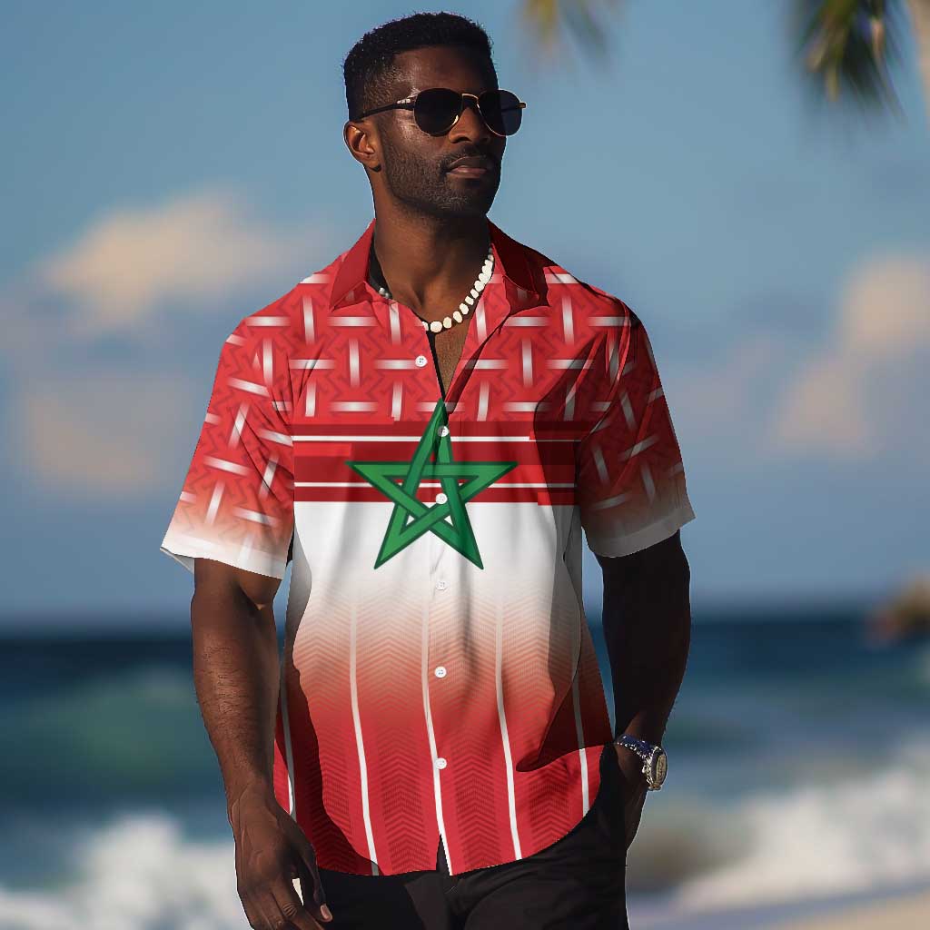 World Football Morocco Custom Hawaiian Shirt 1994 Away Retro Red Jersey - Wonder Print Shop