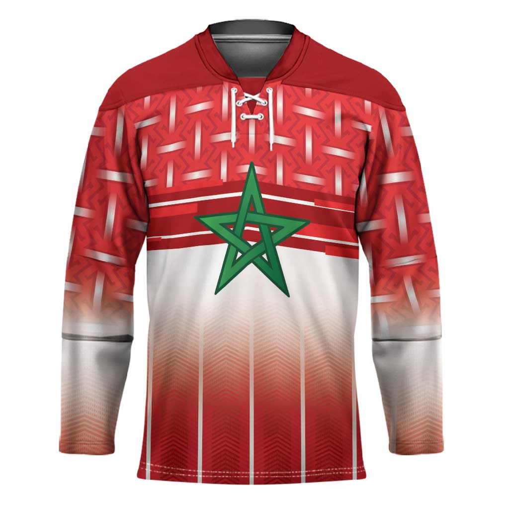 World Football Morocco Custom Hockey Jersey 1994 Away Retro Red Jersey - Wonder Print Shop