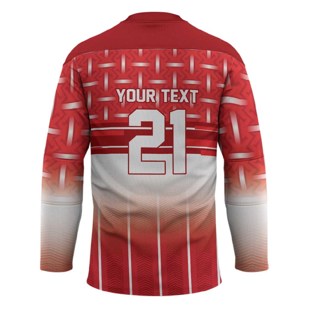 World Football Morocco Custom Hockey Jersey 1994 Away Retro Red Jersey - Wonder Print Shop