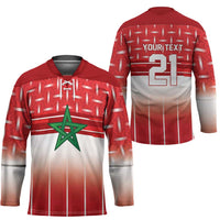 World Football Morocco Custom Hockey Jersey 1994 Away Retro Red Jersey - Wonder Print Shop