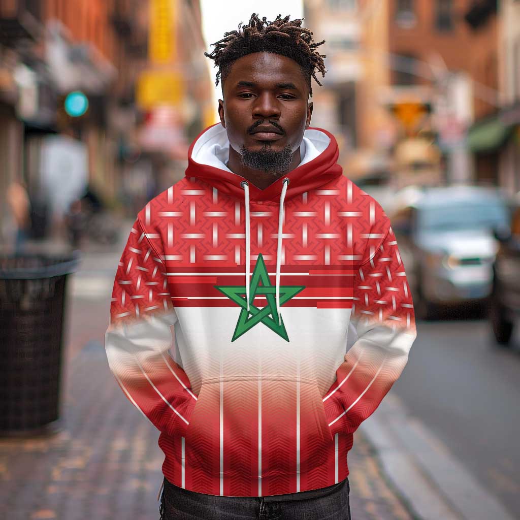 World Football Morocco Custom Hoodie 1994 Away Retro Red Jersey - Wonder Print Shop